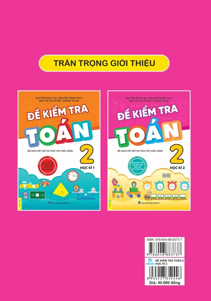 ĐỀ KIỂM TRA TOÁN LỚP 2 - HỌC KÌ 2 (Bộ sách Kết nối tri thức với cuộc sống)